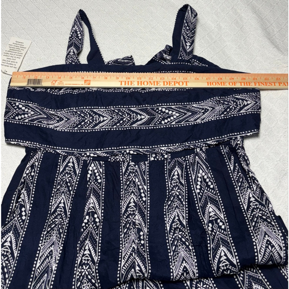 NWOT Woman Within Tribal Navy & White Flounce Bodice Cullotte Jumpsuit Size 16W - Picture 5 of 12